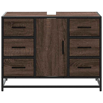 Ruskea kylpyhuonekaappi altaalla Atina 80x33x60cm (puinen)