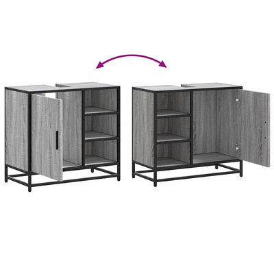 Harmaa kylpyhuoneen pesuallaskaappi Napoleona (sonoma engineered wood)