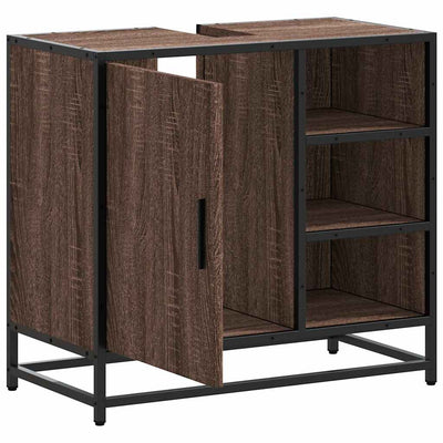 Ruskea kylpyhuonekaappi altaalla Napoleona 65x33x60cm (puinen)