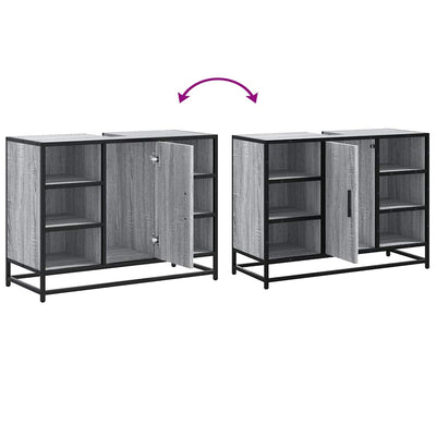 Harmaa kylpyhuonekaappi altaalla Drunga 80x33x60cm (puinen)