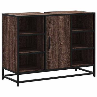 Ruskea kylpyhuonekaappi altaalla Drunga 80x33x60cm (puinen)