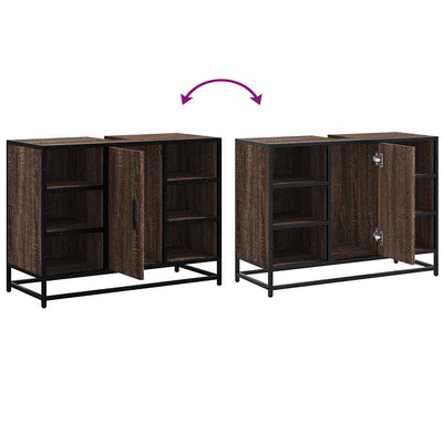 Ruskea kylpyhuonekaappi altaalla Drunga 80x33x60cm (puinen)