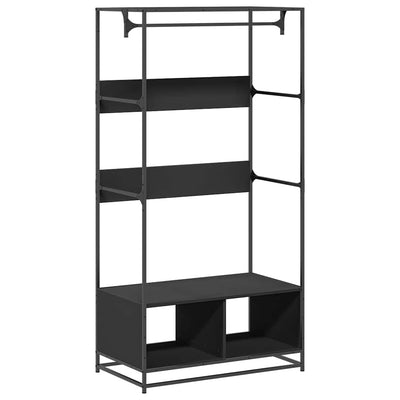 Vaatekaappi musta 90x50x180 cm tekninen puu
