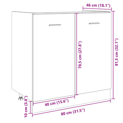 Sonoma tammi alakaappi Pompilas 80x46x81,5cm (puinen)