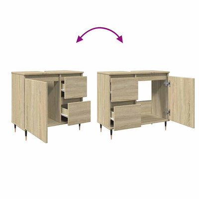 Sonoma tammi kylpyhuoneen allaskaappi Edelstein 65x33x60cm (puinen)