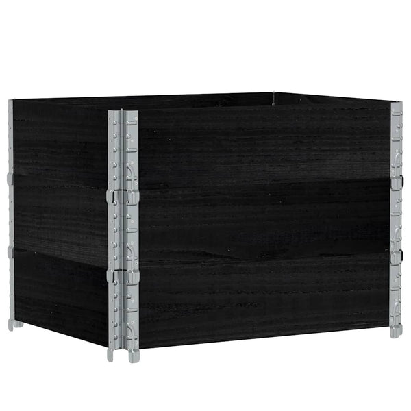 Kuormalavan reunukset 3 kpl musta 80x60 cm täysi mänty