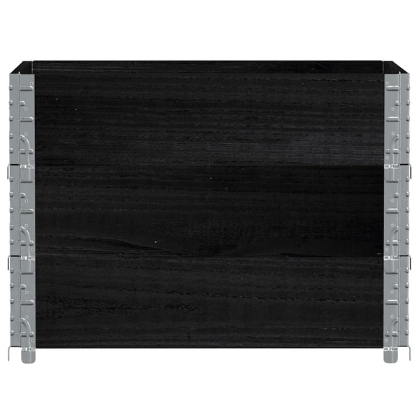 Kuormalavan reunukset 3 kpl musta 80x60 cm täysi mänty