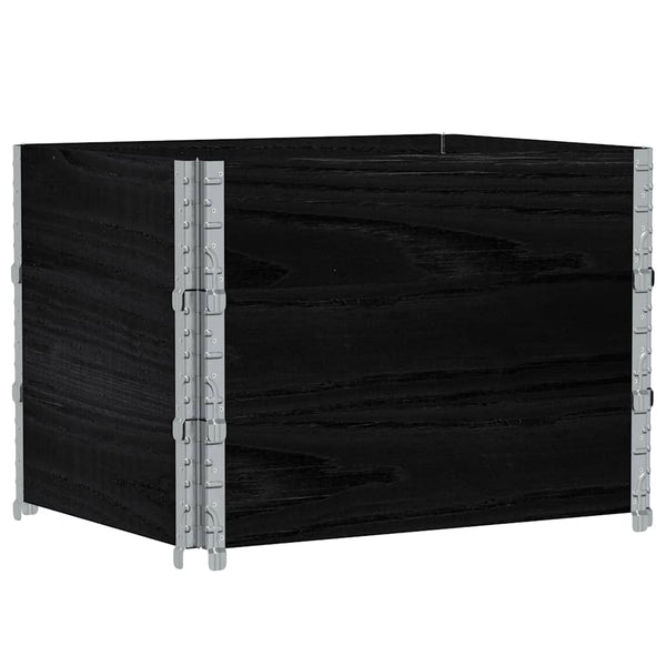 Kuormalavan reunukset 3 kpl musta 80x60 cm täysi mänty