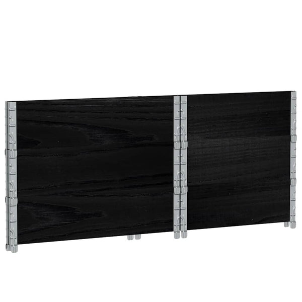 Kuormalavan reunukset 3 kpl musta 80x60 cm täysi mänty