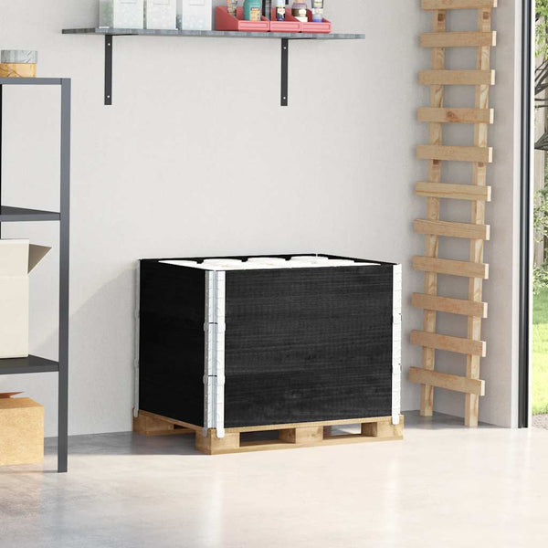 Kuormalavan reunukset 3 kpl musta 80x60 cm täysi mänty