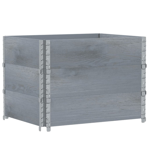 Kuormalavan reunukset 3 kpl harmaa 80x60 cm täysi mänty