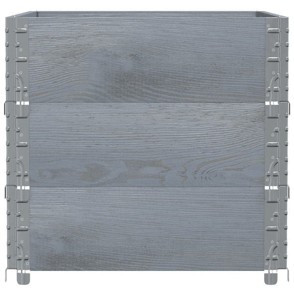 Kuormalavan reunukset 3 kpl harmaa 80x60 cm täysi mänty