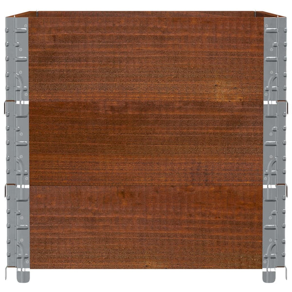 Kuormalavan reunukset 3 kpl ruskea 80x60 cm täysi mänty