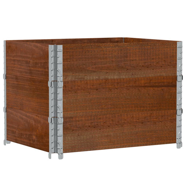 Kuormalavan reunukset 3 kpl ruskea 80x60 cm täysi mänty