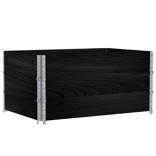 Kuormalavan reunukset 3 kpl musta 120x80 cm täysi mänty