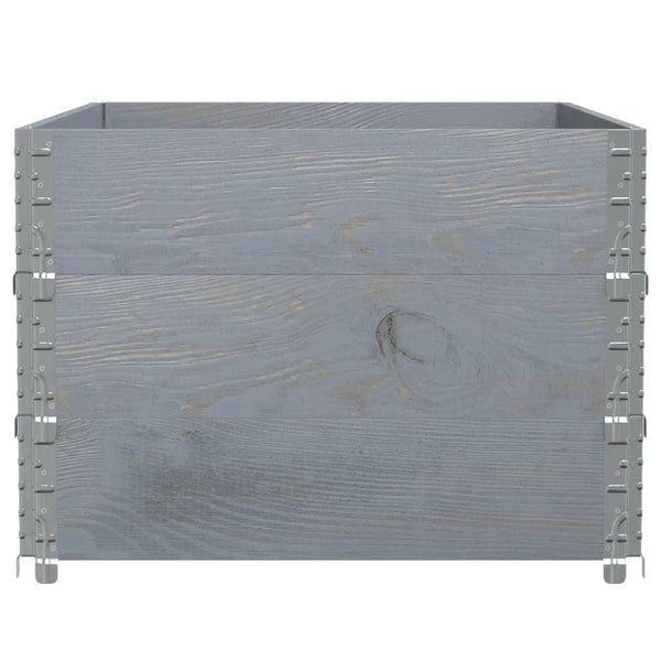 Kuormalavan reunukset 3 kpl harmaa 120x80 cm täysi mänty