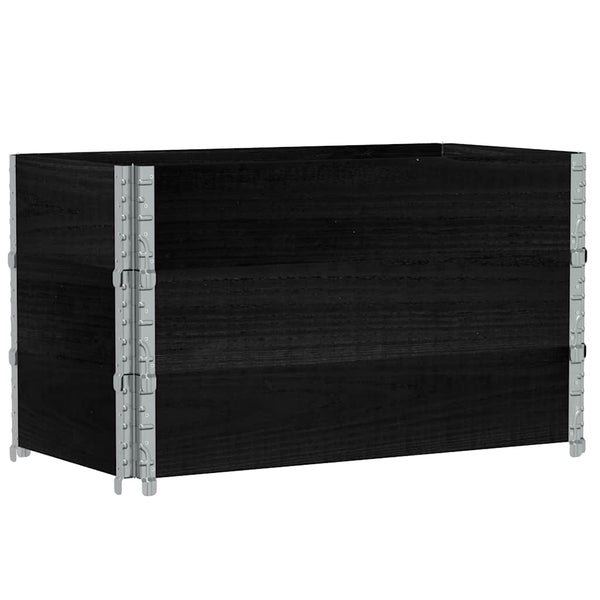 Kuormalavan reunukset 3 kpl musta 100x50 cm täysi mänty