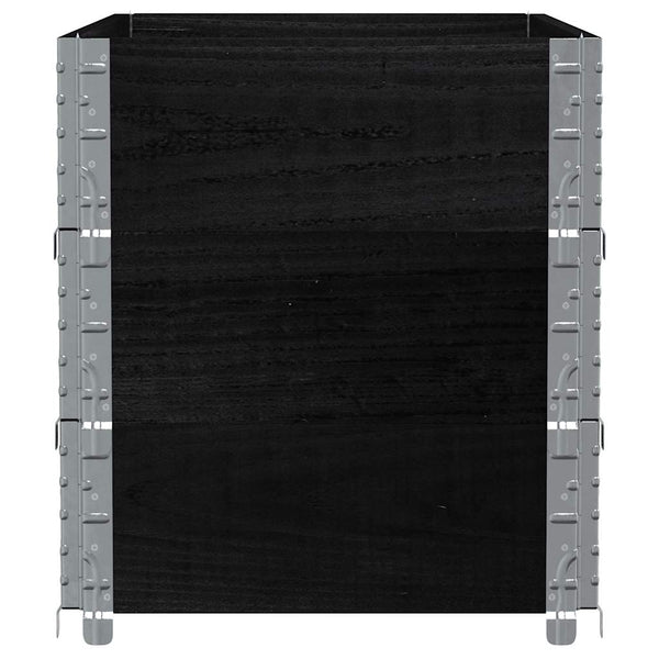 Kuormalavan reunukset 3 kpl musta 100x50 cm täysi mänty