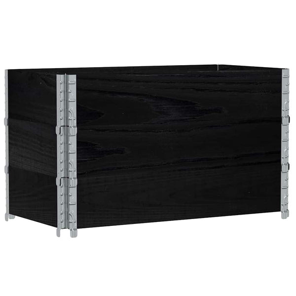 Kuormalavan reunukset 3 kpl musta 100x50 cm täysi mänty