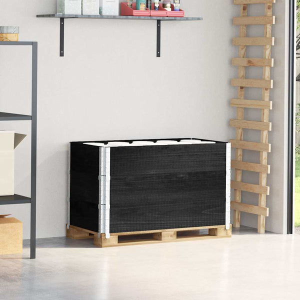 Kuormalavan reunukset 3 kpl musta 100x50 cm täysi mänty