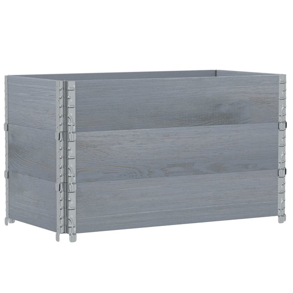 Kuormalavan reunukset 3 kpl harmaa 100x50 cm täysi mänty