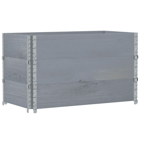 Kuormalavan reunukset 3 kpl harmaa 100x50 cm täysi mänty