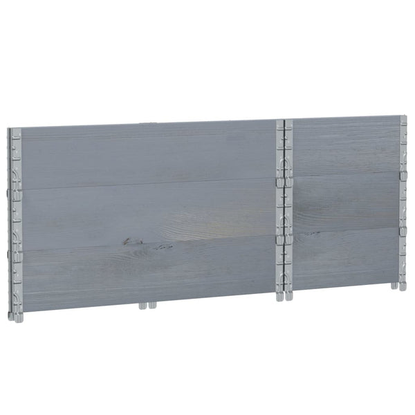 Kuormalavan reunukset 3 kpl harmaa 100x50 cm täysi mänty