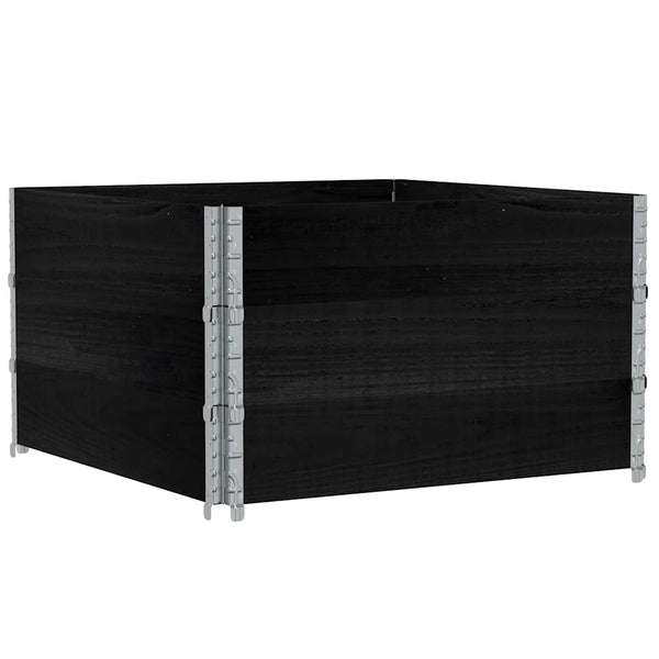 Kuormalavan reunukset 3 kpl musta 100x100 cm täysi mänty