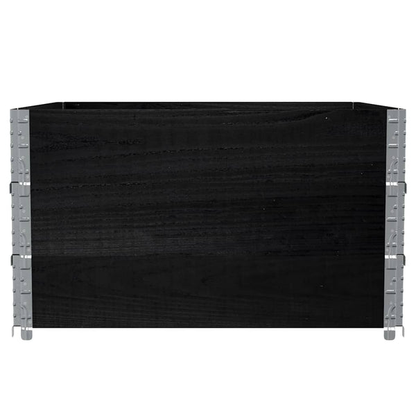Kuormalavan reunukset 3 kpl musta 100x100 cm täysi mänty