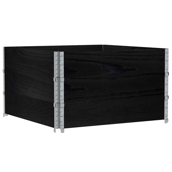 Kuormalavan reunukset 3 kpl musta 100x100 cm täysi mänty