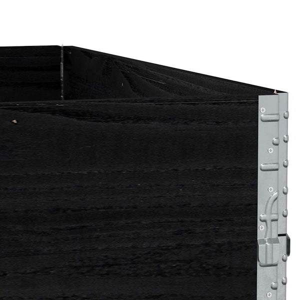 Kuormalavan reunukset 3 kpl musta 100x100 cm täysi mänty