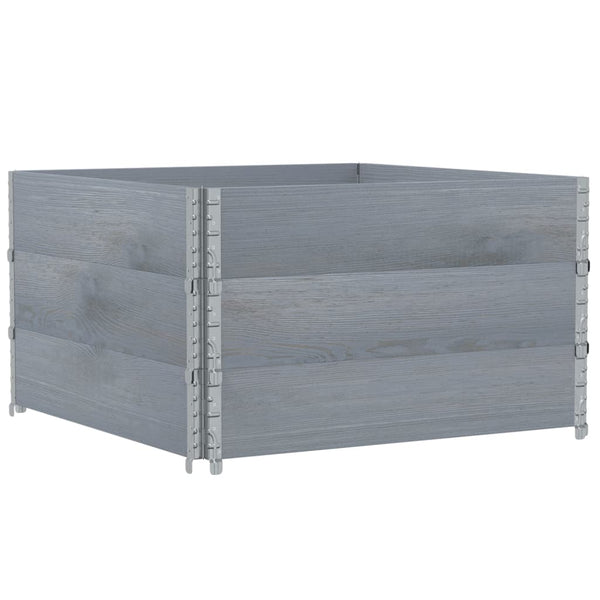 Kuormalavan reunukset 3 kpl harmaa 100x100 cm täysi mänty