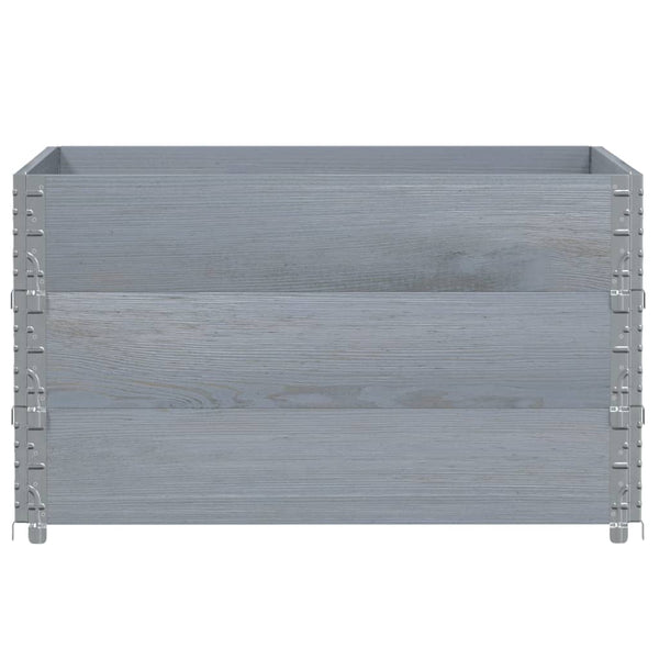 Kuormalavan reunukset 3 kpl harmaa 100x100 cm täysi mänty