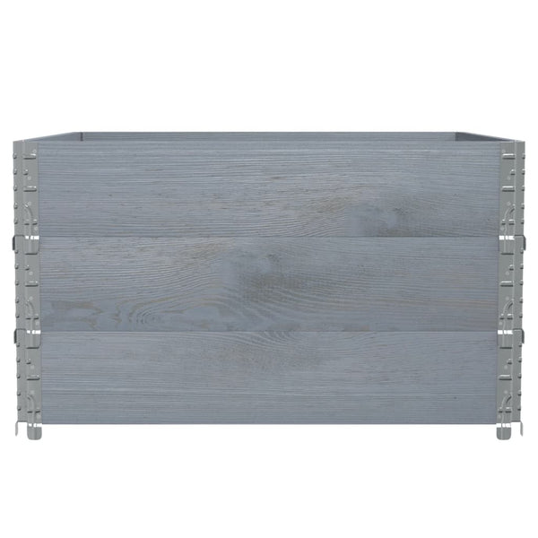 Kuormalavan reunukset 3 kpl harmaa 100x100 cm täysi mänty