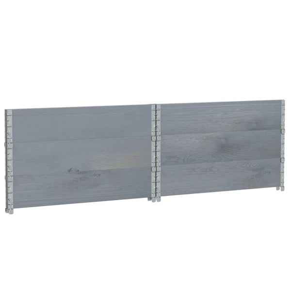 Kuormalavan reunukset 3 kpl harmaa 100x100 cm täysi mänty