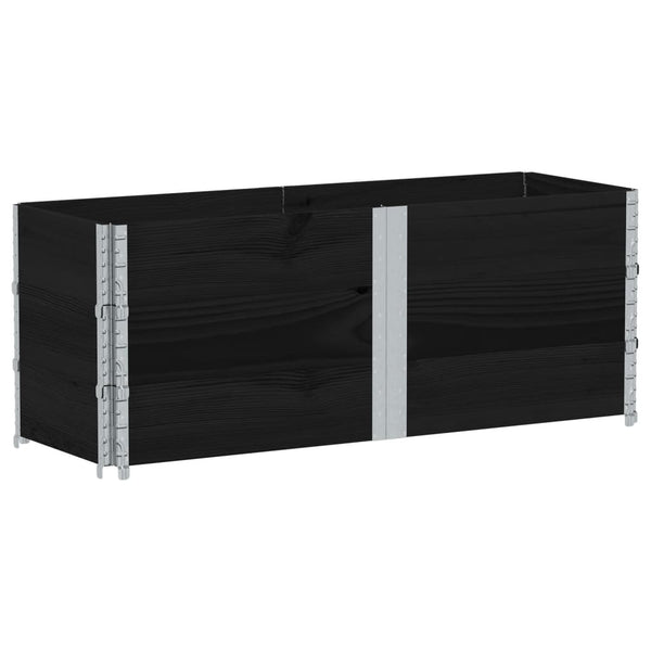 Kuormalavan reunukset 3 kpl musta 150x50 cm täysi mänty