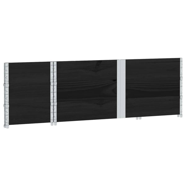 Kuormalavan reunukset 3 kpl musta 150x50 cm täysi mänty