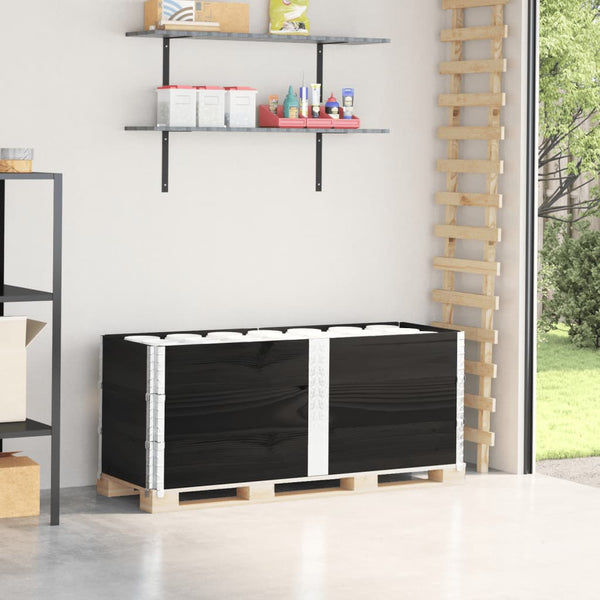 Kuormalavan reunukset 3 kpl musta 150x50 cm täysi mänty