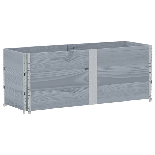 Kuormalavan reunukset 3 kpl harmaa 150x50 cm täysi mänty