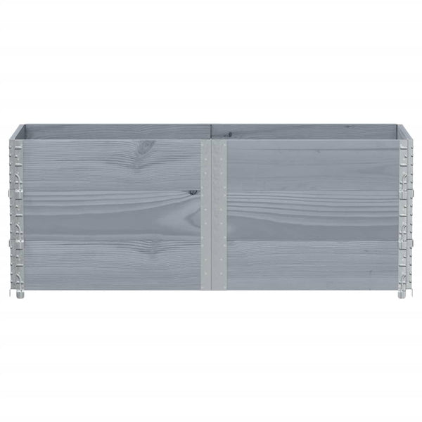 Kuormalavan reunukset 3 kpl harmaa 150x50 cm täysi mänty