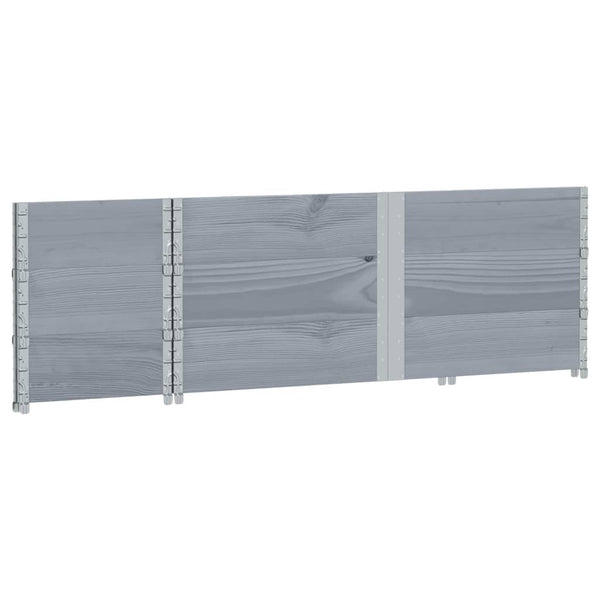 Kuormalavan reunukset 3 kpl harmaa 150x50 cm täysi mänty