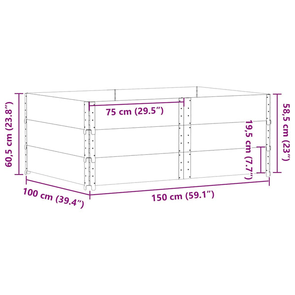 Kuormalavan reunukset 3 kpl musta 150x100 cm täysi mänty