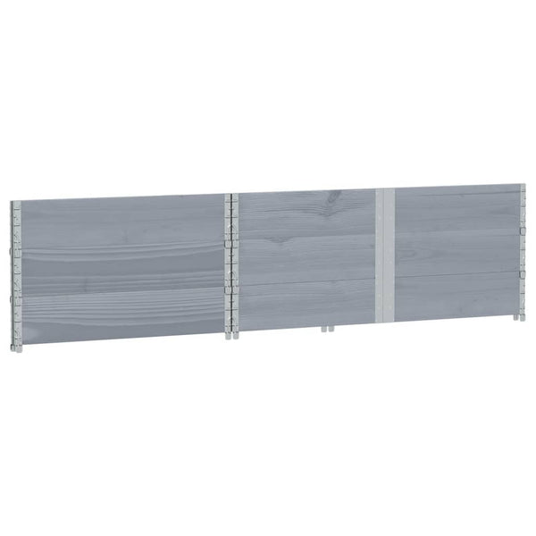 Kuormalavan reunukset 3 kpl harmaa 150x100 cm täysi mänty