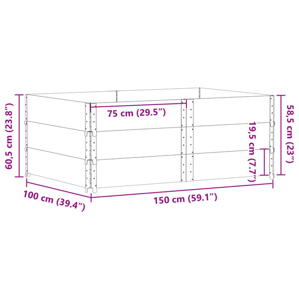 Kuormalavan reunukset 3 kpl ruskea 150x100 cm täysi mänty