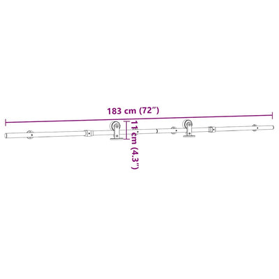 Hopea liukuoven asennustarvikkeet Eventa 183cm (ruostumaton teräs)