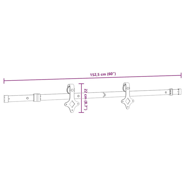 Musta liukuoven asennussarja teräs Pahonia 152,5cm