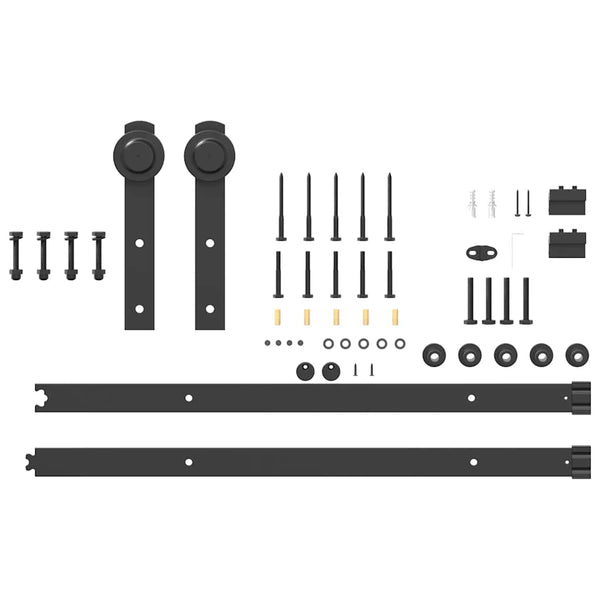 Musta liukuovi hardware kit Doreta 152cm (teräs)