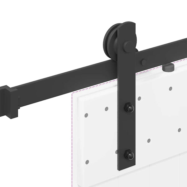 Musta liukuovi hardware kit Doreta 152cm (teräs)