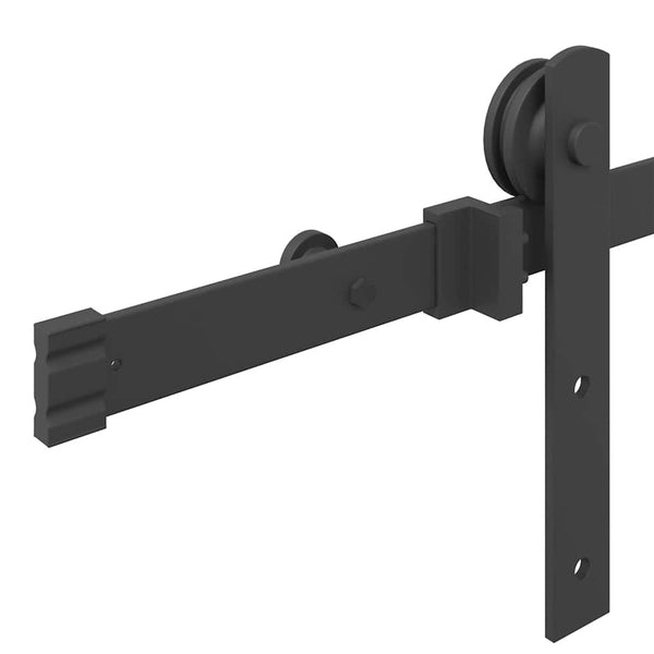 Musta liukuovi hardware kit Doreta 152cm (teräs)
