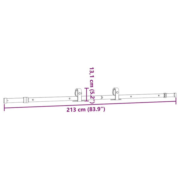 Musta liukuovi hardware kit Kacenco 213cm (teräs)